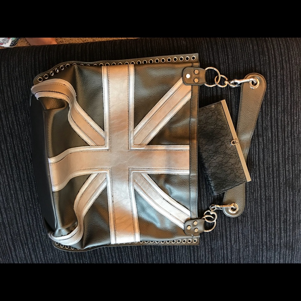 Twiggy London Union Jack vegan leather bag